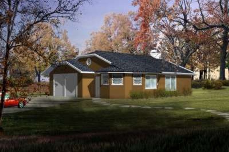 Architectural House Design - Ranch Exterior - Front Elevation Plan #1-202