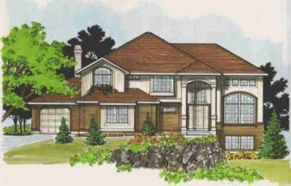 Exterior - Front Elevation 2 for Traditional House Plan #308-236 - 4 bed, 3.5 bath