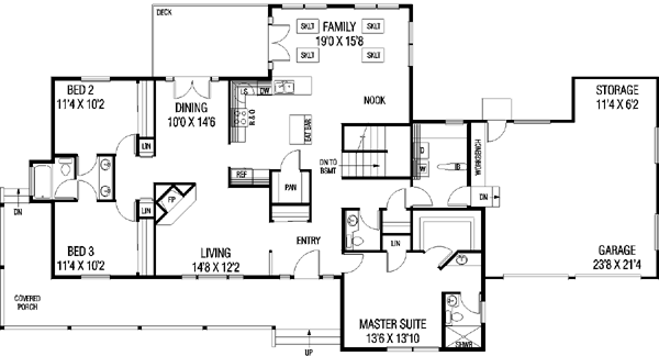 Ranch Floor Plan - Main Floor Plan #60-143