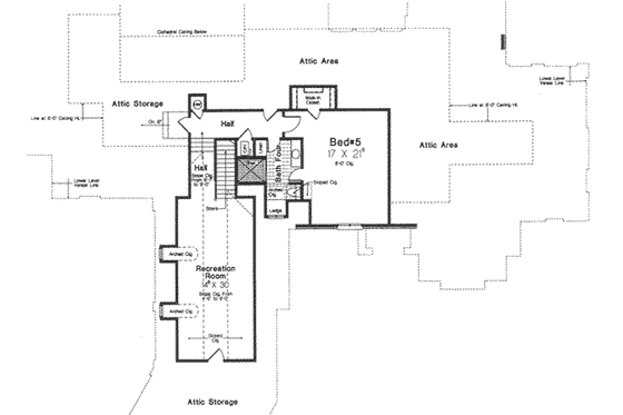Floor Plan - Upper Floor for European House Plan #310-351 - 5 bed, 4.5 bath