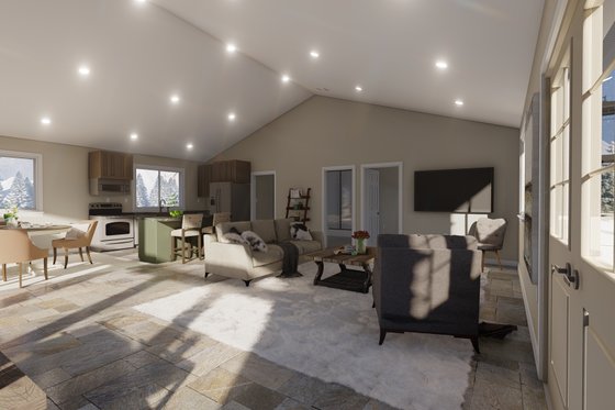 Interior - Family Room for Barndominium House Plan #1060-95 - 2 bed, 2 bath