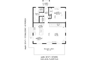 Floor Plan - Main Floor for Contemporary House Plan #932-1021 - 3 bed, 2 bath