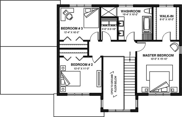 Architectural House Design - Country Floor Plan - Upper Floor Plan #23-2801