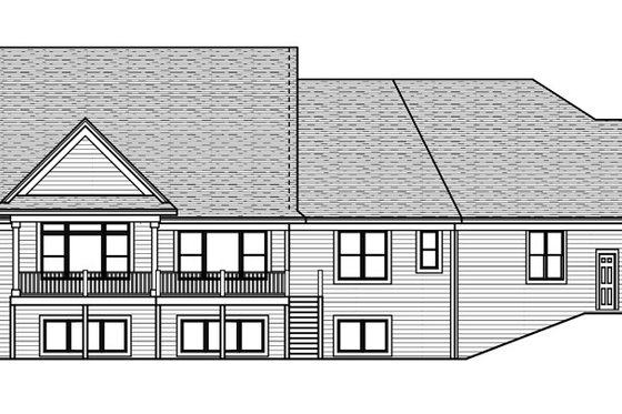 Exterior - Rear Elevation for Craftsman House Plan #51-579 - 3 bed, 2.5 bath