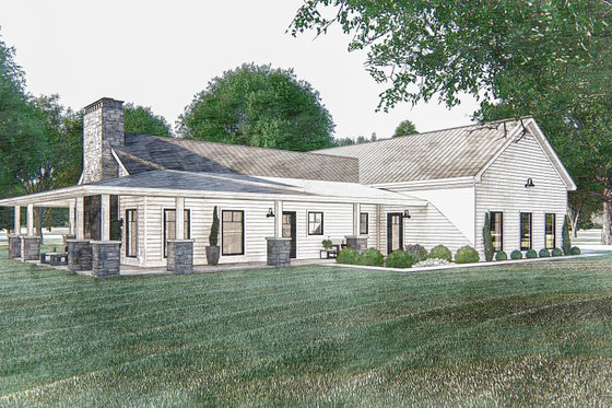 Exterior - Other Elevation 3 for Barndominium House Plan #455-273 - 3 bed, 2.5 bath