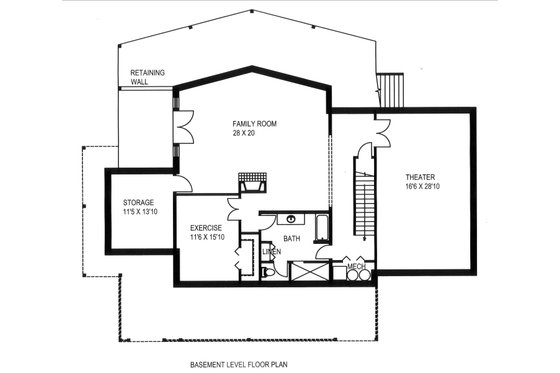 Floor Plan - Lower Floor for Cabin House Plan #117-1006 - 3 bed, 3.5 bath