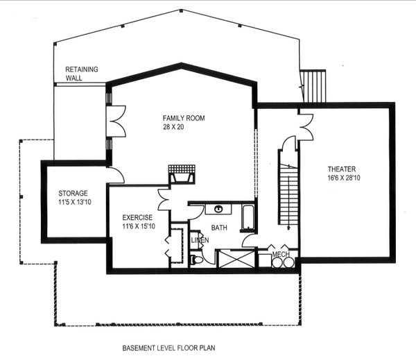 Cabin Floor Plan - Lower Floor Plan #117-1006