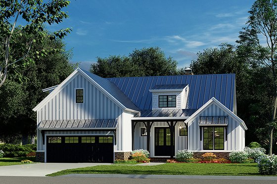 Exterior - Front Elevation 3 for Farmhouse House Plan #923-247 - 3 bed, 2.5 bath