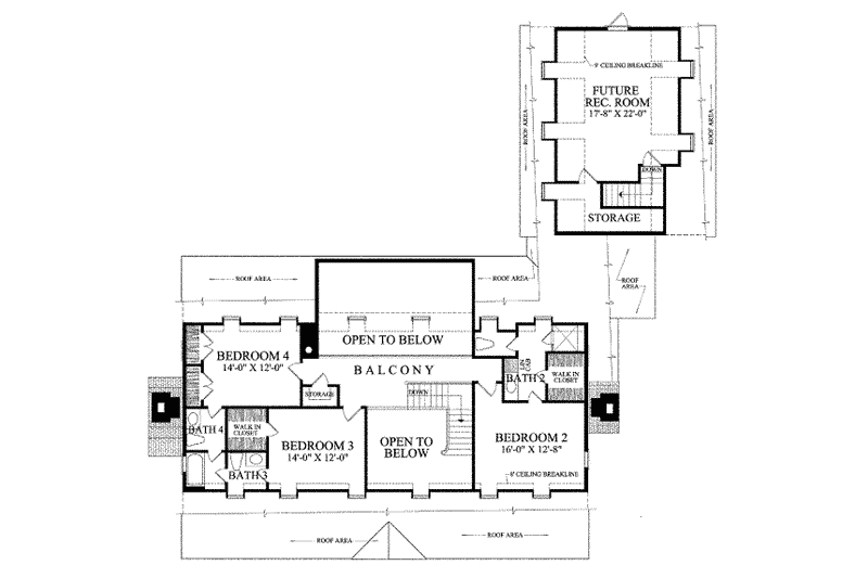 Dream House Plan - Floor Plan - Upper Floor for Colonial House Plan #137-177 - 4 bed, 4 bath