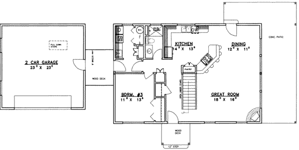 Dream House Plan - Traditional Floor Plan - Main Floor Plan #117-184