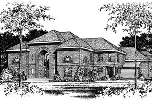 Southern Exterior - Front Elevation Plan #15-230
