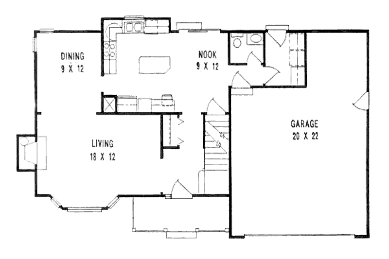 House Blueprint - Floor Plan - Main Floor for Traditional House Plan #58-148 - 3 bed, 2.5 bath