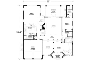 Floor Plan - Main Floor for Mediterranean House Plan #420-149 - 4 bed, 3.5 bath