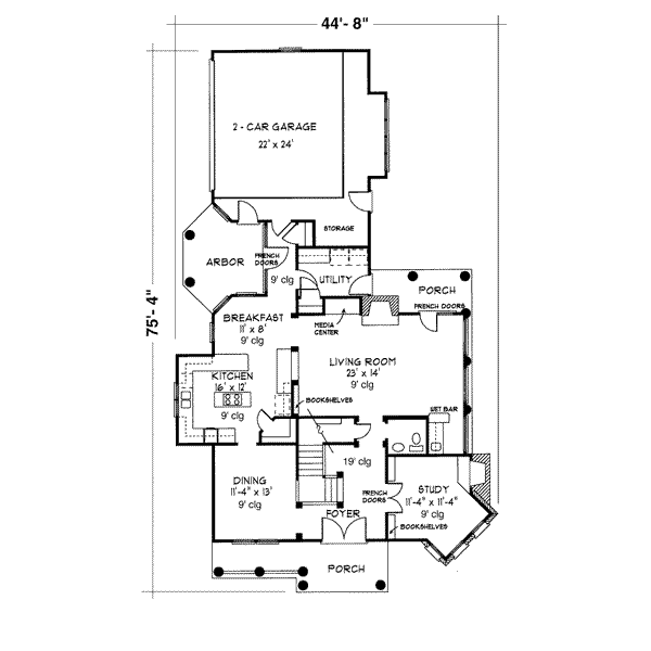 Dream House Plan - Bungalow Floor Plan - Main Floor Plan #410-236