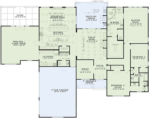 Home Plan - European Floor Plan - Main Floor Plan #17-2532
