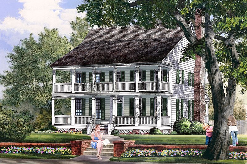 Colonial Style House Plan - 4 Beds 3.5 Baths 2774 Sq/Ft Plan #137-291