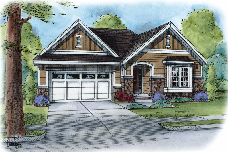 Dream House Plan - Cottage Exterior - Front Elevation Plan #20-2190
