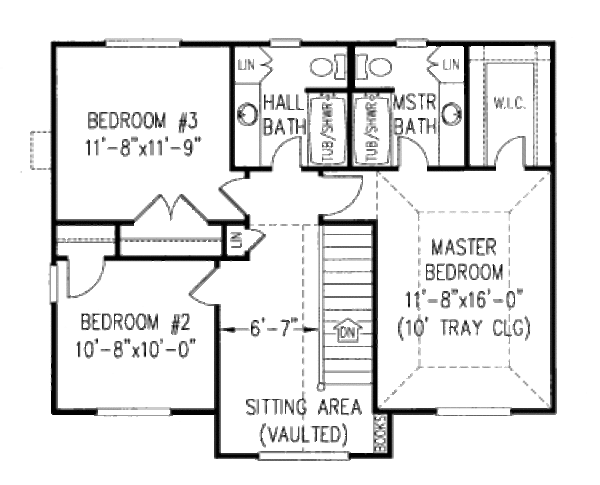Farmhouse Floor Plan - Upper Floor Plan #11-202