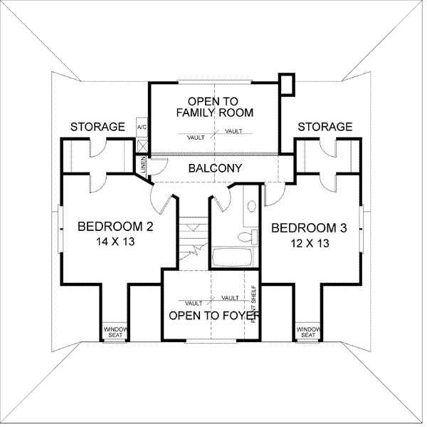 Home Plan - Farmhouse Floor Plan - Upper Floor Plan #56-175