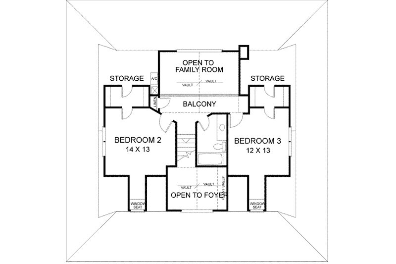 Home Plan - Floor Plan - Upper Floor for Farmhouse House Plan #56-175 - 3 bed, 2.5 bath