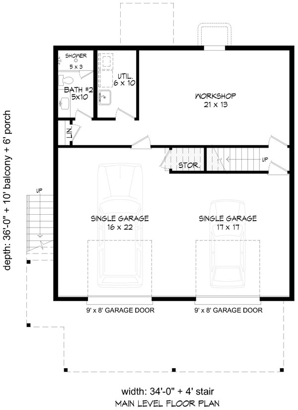 Contemporary Floor Plan - Main Floor Plan #932-1176