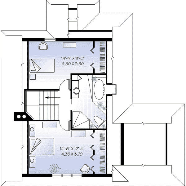 Farmhouse Floor Plan - Upper Floor Plan #23-525