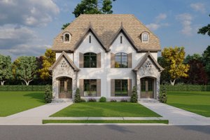 European Exterior - Front Elevation Plan #17-3400