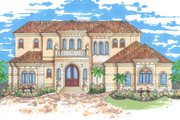 Mediterranean Style House Plan - 4 Beds 6.5 Baths 5126 Sq/Ft Plan #548-18 