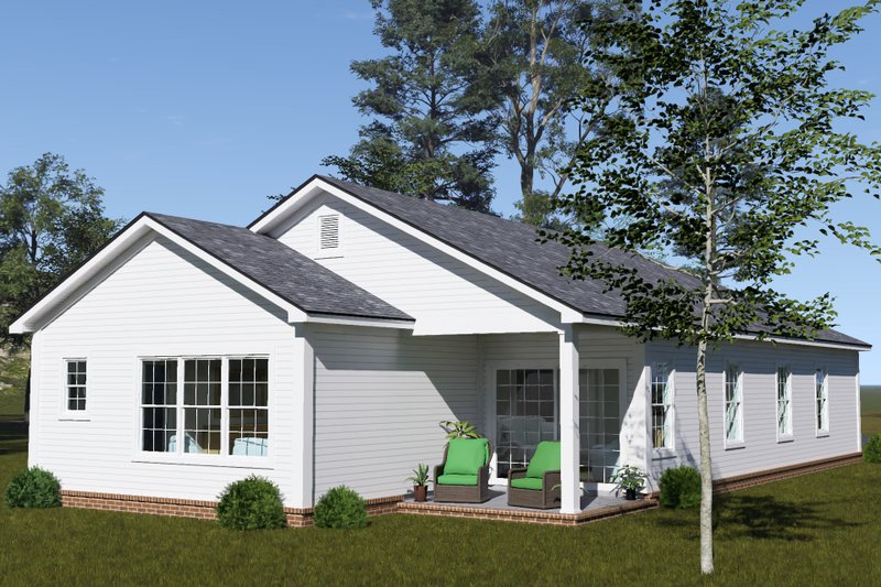 House Blueprint - Exterior - Rear Elevation for Cottage House Plan #513-2447 - 3 bed, 2 bath