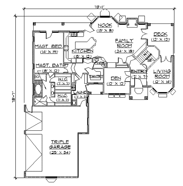 European Floor Plan - Main Floor Plan #5-213