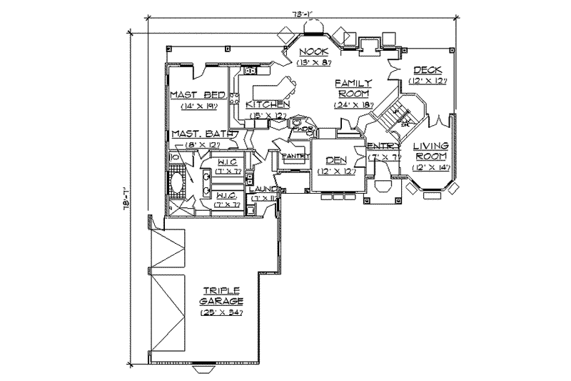 House Plan Design - Floor Plan - Main Floor for European House Plan #5-213 - 4 bed, 3.5 bath