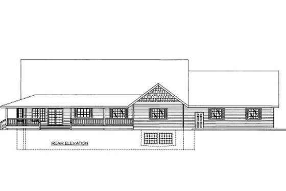Exterior - Rear Elevation for Craftsman House Plan #117-642 - 4 bed, 4.5 bath
