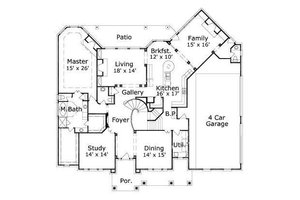 Floor Plan - Main Floor for European House Plan #411-762 - 4 bed, 3.5 bath