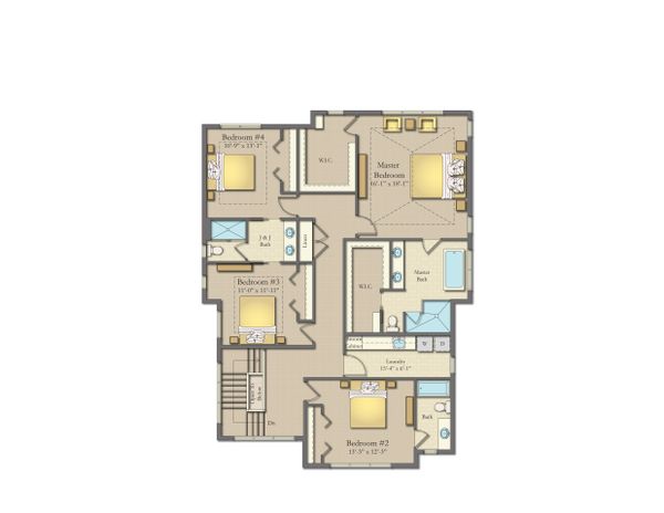Craftsman Floor Plan - Upper Floor Plan #1057-19