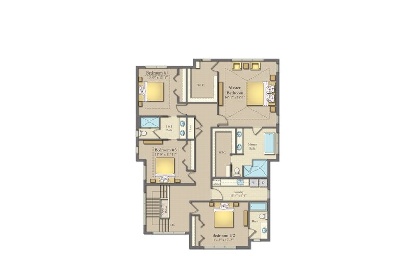 Home Plan - Floor Plan - Upper Floor for Craftsman House Plan #1057-19 - 4 bed, 3.5 bath