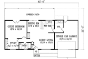 Ranch Style House Plan - 1 Beds 1 Baths 1149 Sq/Ft Plan #1-1055 