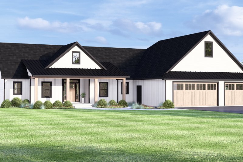 House Blueprint - Country Exterior - Front Elevation Plan #1064-418