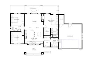 Floor Plan - Main Floor for Farmhouse House Plan #1114-74 - 3 bed, 2 bath