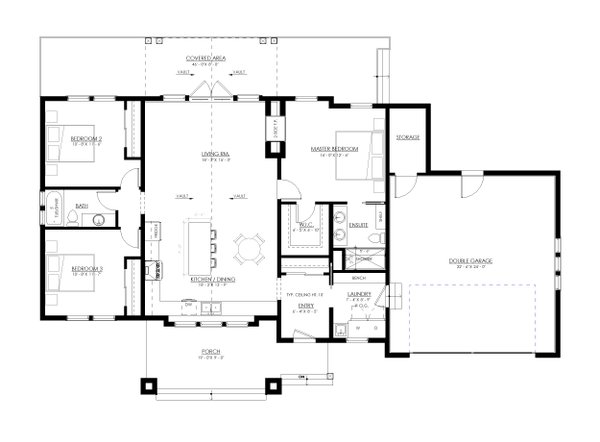 Architectural House Design - Farmhouse Floor Plan - Main Floor Plan #1114-74