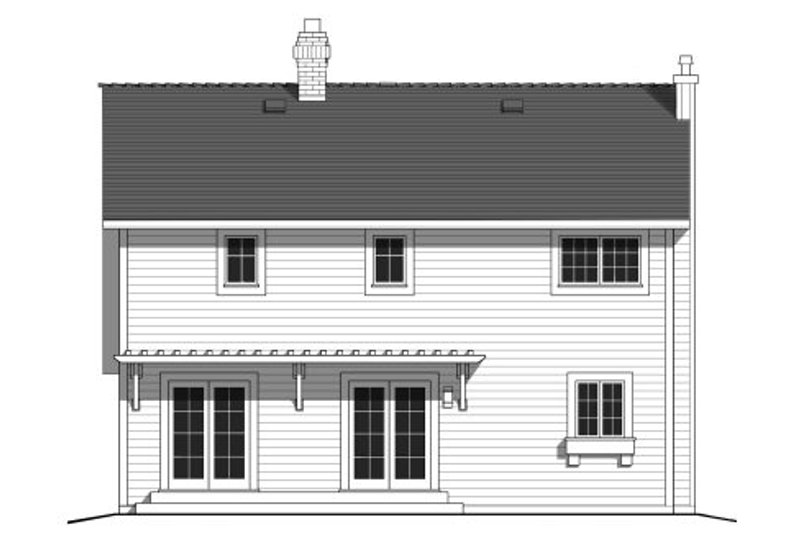 Home Plan - Exterior - Rear Elevation 4 for Country House Plan #427-1 - 3 bed, 2.5 bath