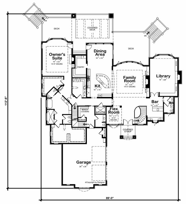 Home Plan - Craftsman Floor Plan - Main Floor Plan #20-2538