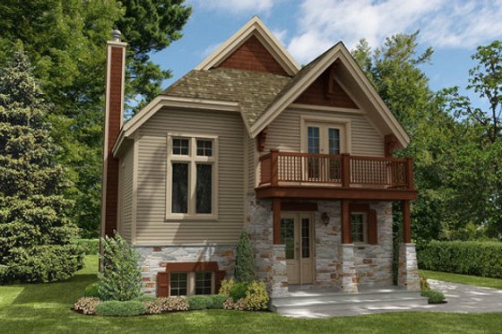 Exterior - Front Elevation for Farmhouse House Plan #138-345 - 3 bed, 1.5 bath