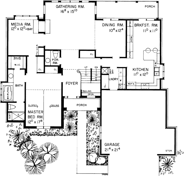 House Design - Traditional Floor Plan - Main Floor Plan #72-214