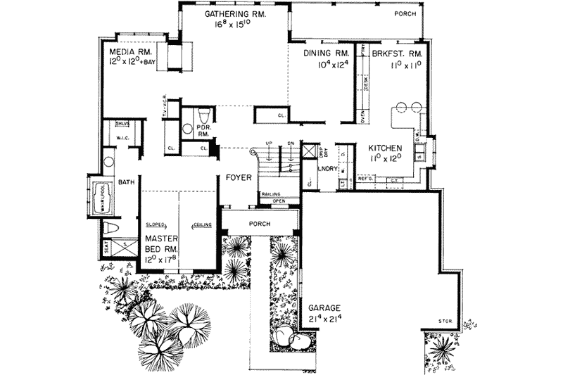 Home Plan - Floor Plan - Main Floor for Traditional House Plan #72-214 - 3 bed, 3.5 bath