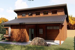 Exterior - Rear Elevation for Modern House Plan #455-272, 0 bath