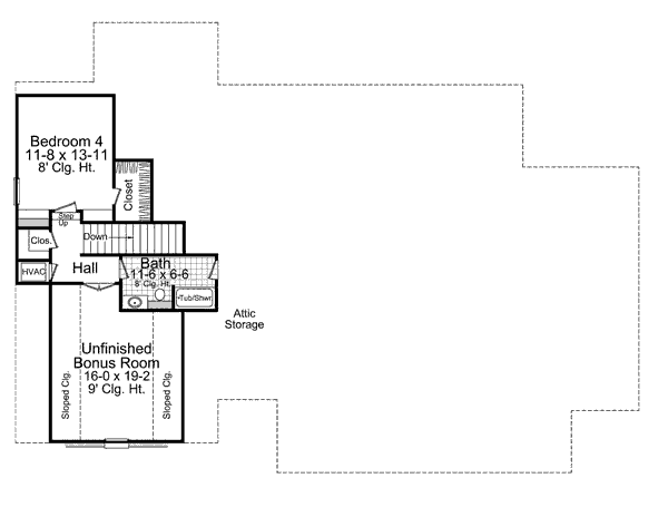 House Plan Design - European Floor Plan - Upper Floor Plan #21-257
