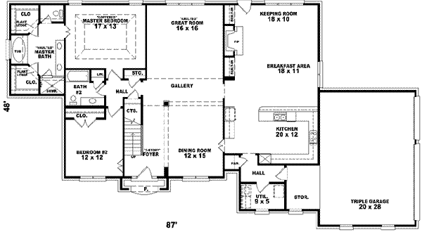 Classical Floor Plan - Main Floor Plan #81-588