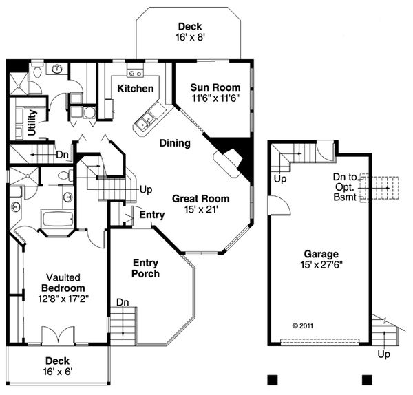 House Design - Country Floor Plan - Main Floor Plan #124-438