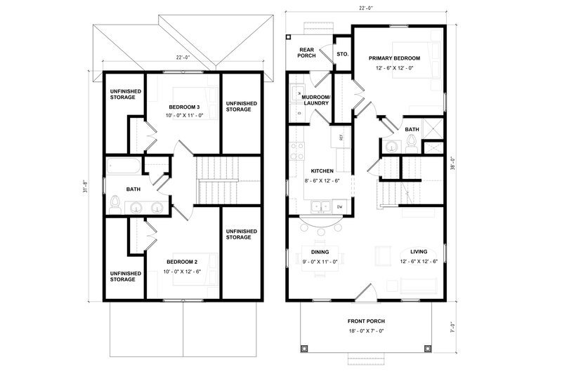 Dream House Plan - Floor Plan - Main Floor for Craftsman House Plan #936-3 - 3 bed, 2 bath