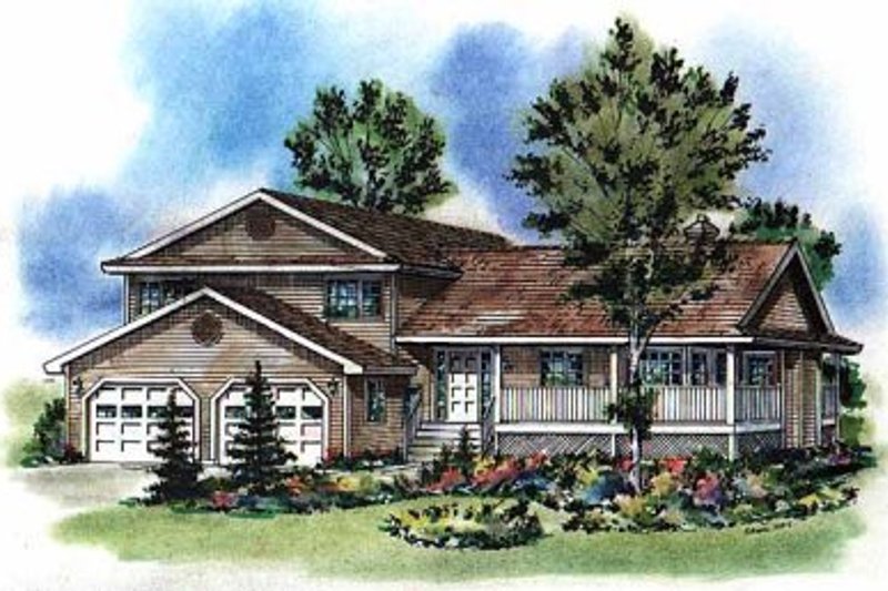 House Blueprint - Country Exterior - Front Elevation Plan #18-259